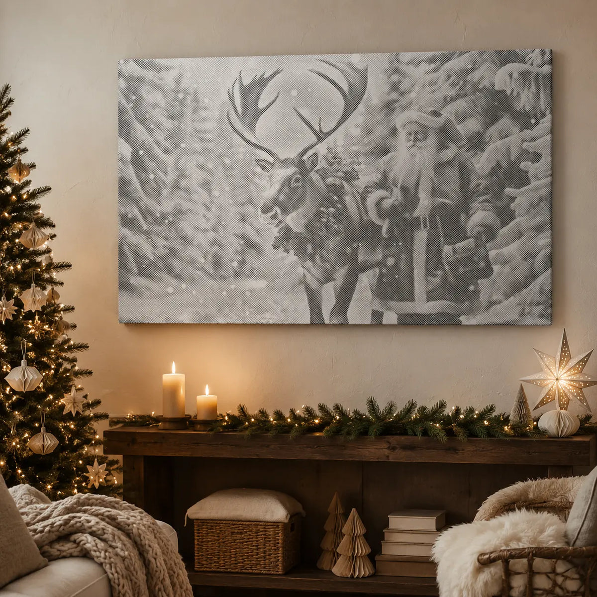 Tomte och ren juledition | Prickmålning som färdigt prickmålning motiv